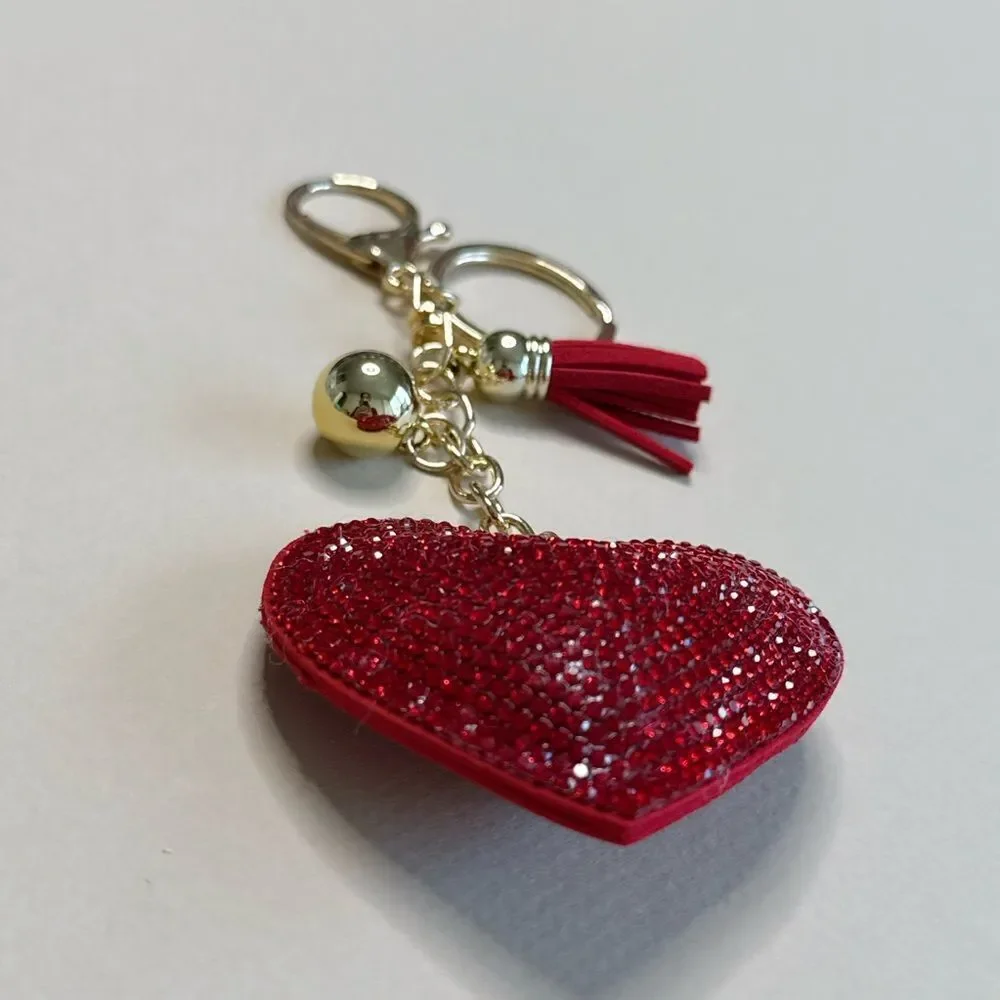 Elegant Red Heart Keychain Accessory S1041